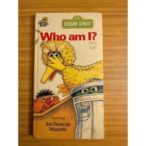 Vintage CTW Sesame Street Who Am I Golden Book Featuring Jim Henson Muppets